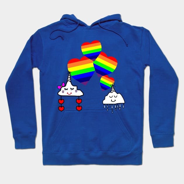 Cloud unicorn rainbow love pride Hoodie by RAK20